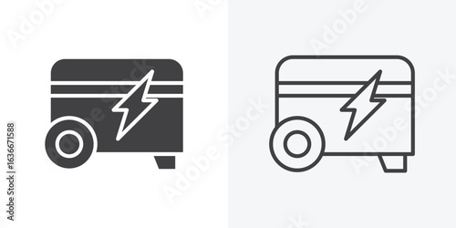 Electric generator icon. Line Art And Clip art Style Design