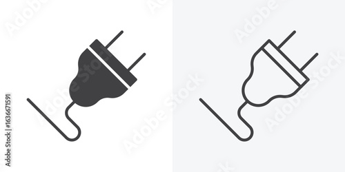 Electrical plug icon. Line Art And Clip art Style Design