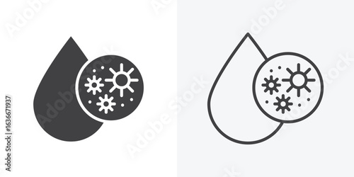 Dirty water drop icon. Line Art And Clip art Style Design