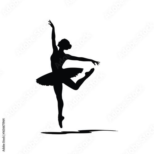 Elegant silhouette of a ballerina in a graceful pose