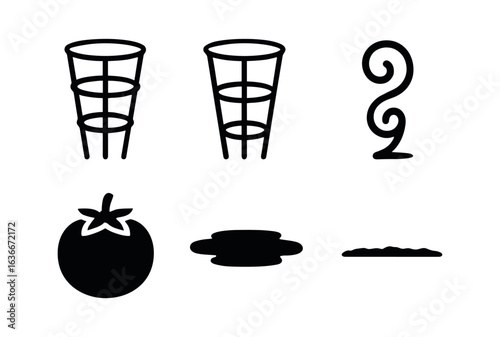 Minimal Tomato Cage Icons