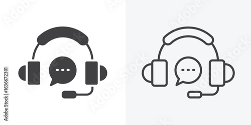 Customer support icon. Line Art And Clip art Style Design