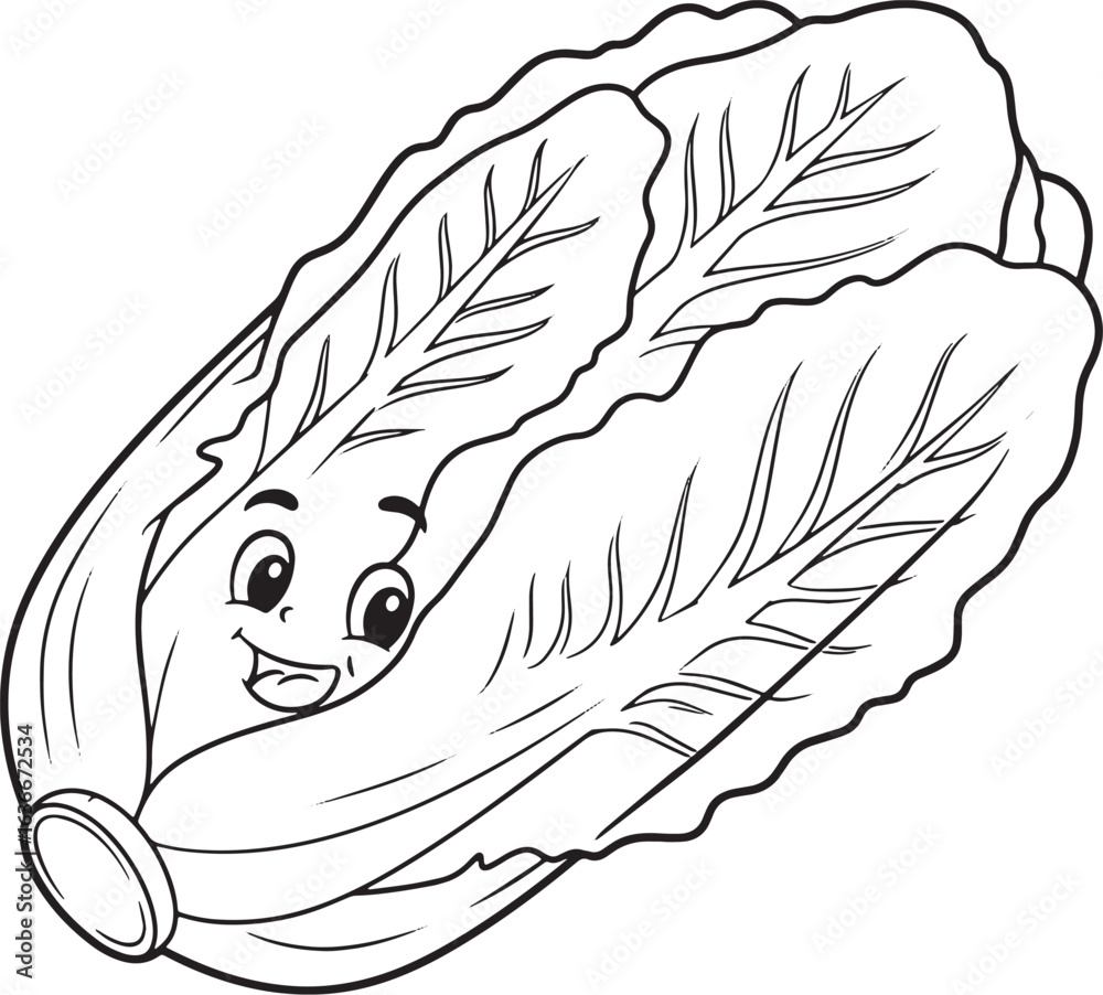 Obraz premium Cheerful Romaine Lettuce Character for Educational and Healthy F