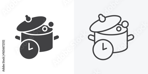 Cooking time icon. Line Art And Clip art Style Design