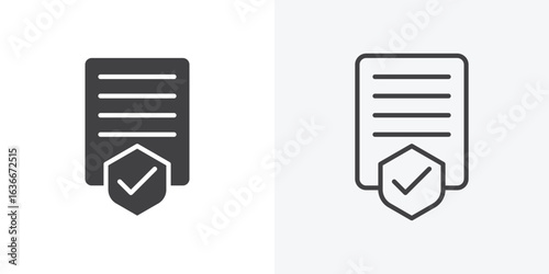 Contract coverage icon. Line Art And Clip art Style Design