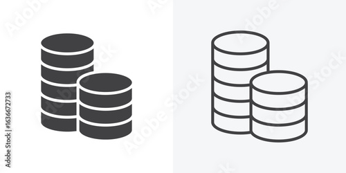 Coins stack icon. Line Art And Clip art Style Design
