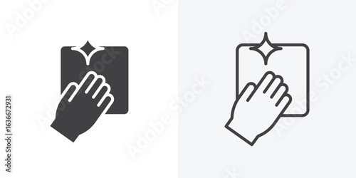 Clean icon. Line Art And Clip art Style Design