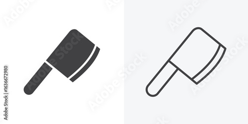 Chopper knife icon. Line Art And Clip art Style Design