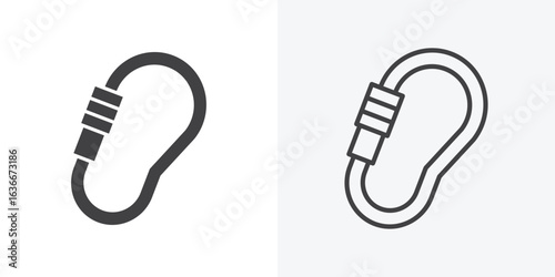 Carabiner icon. Line Art And Clip art Style Design