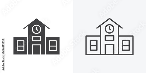 Campus icon. Line Art And Clip art Style Design