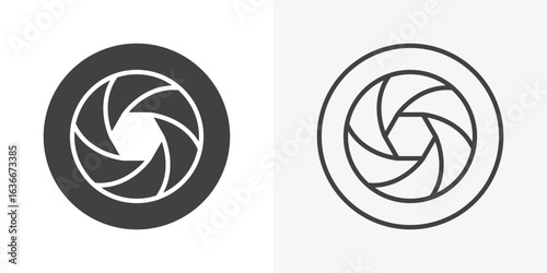 Camera shutter icon. Line Art And Clip art Style Design