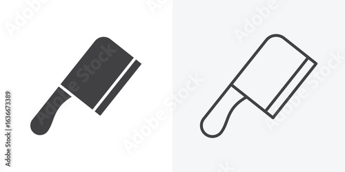 Butcher knife icon. Line Art And Clip art Style Design