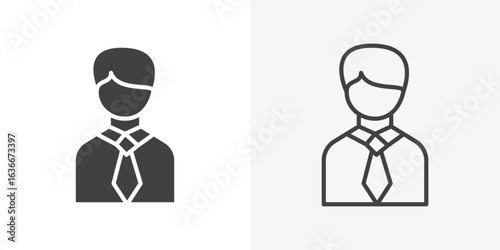 Businessman icon. Line Art And Clip art Style Design