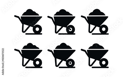 Wheelbarrow Icon Set