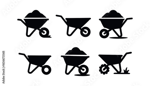 Wheelbarrow Icon Set