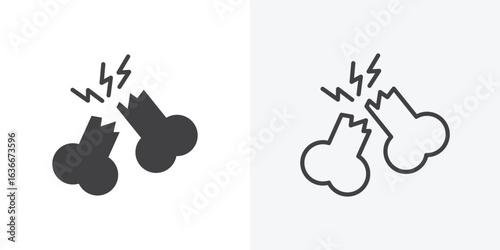 Broken bone icon. Line Art And Clip art Style Design