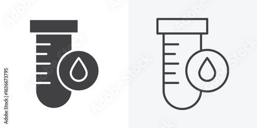 Blood test icon. Line Art And Clip art Style Design