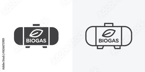 Biogas icon. Line Art And Clip art Style Design