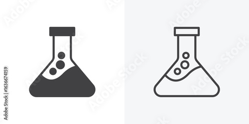 Beaker icon. Line Art And Clip art Style Design