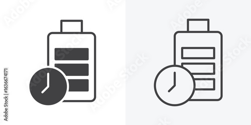 Battery life icon. Line Art And Clip art Style Design
