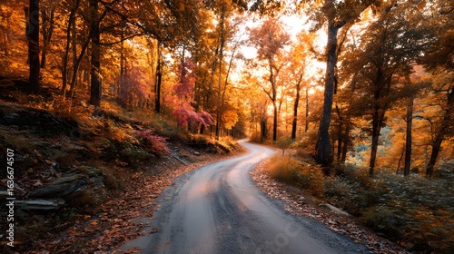 Beautiful autumn scenic drive road trip fall foliage landscape photography background wallpaper image free stock