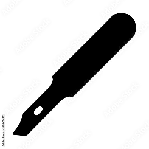 Silhouette vector Illustration of a Putty Knife Tool with Handle and Angled Blade