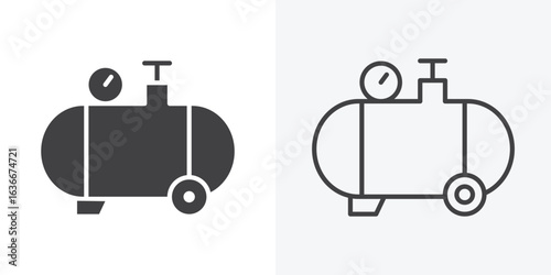 Air compressor icon. Line Art And Clip art Style Design