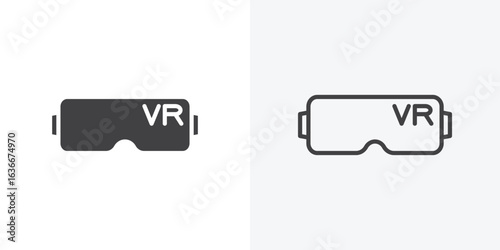 AR headset icon. Line Art And Clip art Style Design