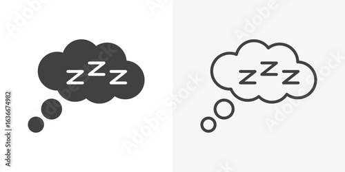 Zzz icon. Line Art And Clip art Style Design