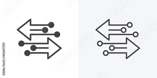 Transfer arrows icon. Line Art And Clip art Style Design