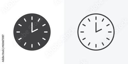 Time icon. Line Art And Clip art Style Design