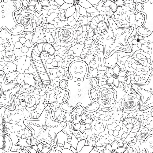 christmas, flower, pattern, floral, seamless, vector, decoration, illustration, wallpaper, ornament, vintage, design, rose, nature, art, texture, leaf, flowers, pink, summer, plant, card, element, dec