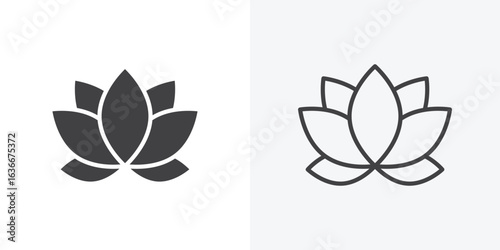 Lotus icon. Line Art And Clip art Style Design
