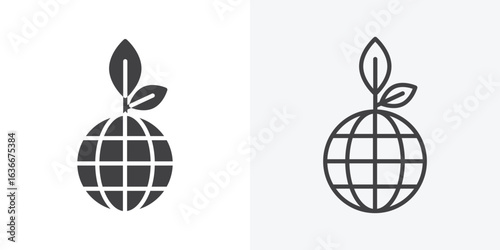 Environment icon. Line Art And Clip art Style Design