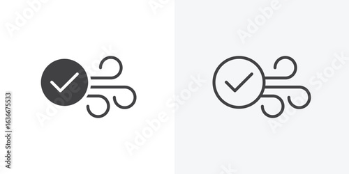 Clean Air icon. Line Art And Clip art Style Design