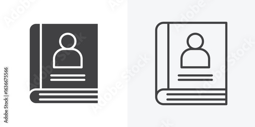 Biography icon. Line Art And Clip art Style Design