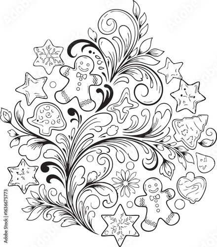 christmas, flower, pattern, floral, seamless, vector, decoration, illustration, wallpaper, ornament, vintage, design, rose, nature, art, texture, leaf, flowers, pink, summer, plant, card, element, dec