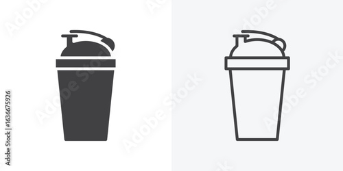 Protein shake icon. Line Art And Clip art Style Design