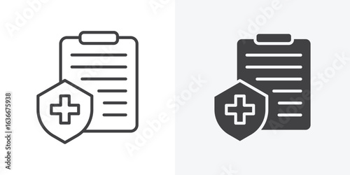 Medical insurance icon. Line Art And Clip art Style Design