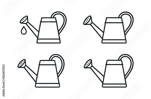 Minimalist Watering Can Icons