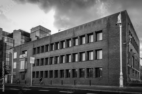 Photography Modern Brick Building in Dublin Cityscape