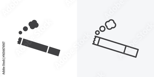 Cigarette icon. Line Art And Clip art Style Design