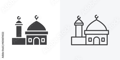 Mosque icon. Line Art And Clip art Style Design