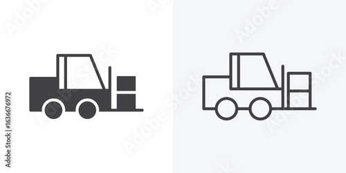 Forklift icon. Line Art And Clip art Style Design