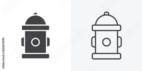 Fire hydrant icon. Line Art And Clip art Style Design