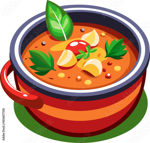 Curry traditional Indian food vector illustration stock illustration