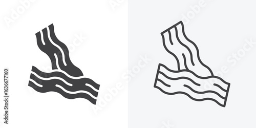 Bacon icon. Line Art And Clip art Style Design