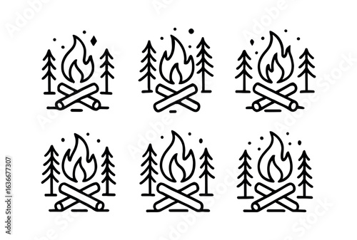 Minimal Campfire Icons