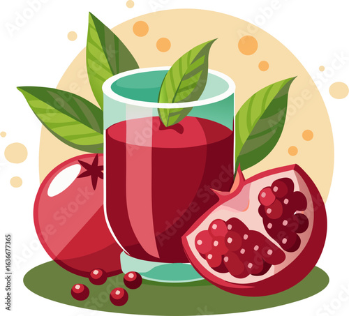 omegranate juice stock illustration
