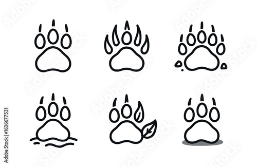 Bear Paw Tracks Icons
